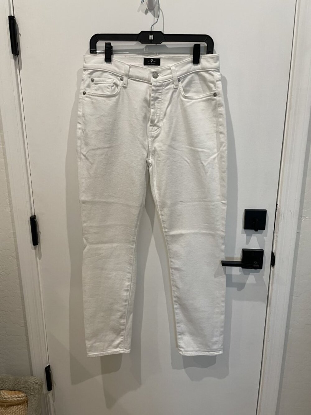 Seven 7 For All Mankind Josefina White Jeans - Sz 28 - Button Fly - Retail $228